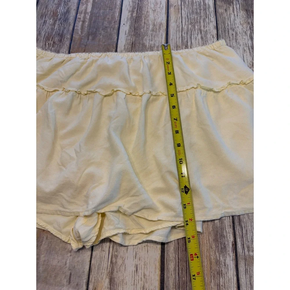 Women 2X Butter Yellow Ruffle Skort Tiered Mini Skort Cottagecore Dainty Girly‎
